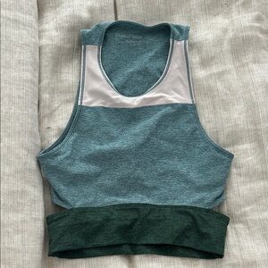 Outdoor Voices Women's Two-Tone Sports Bra - blue, green and blush